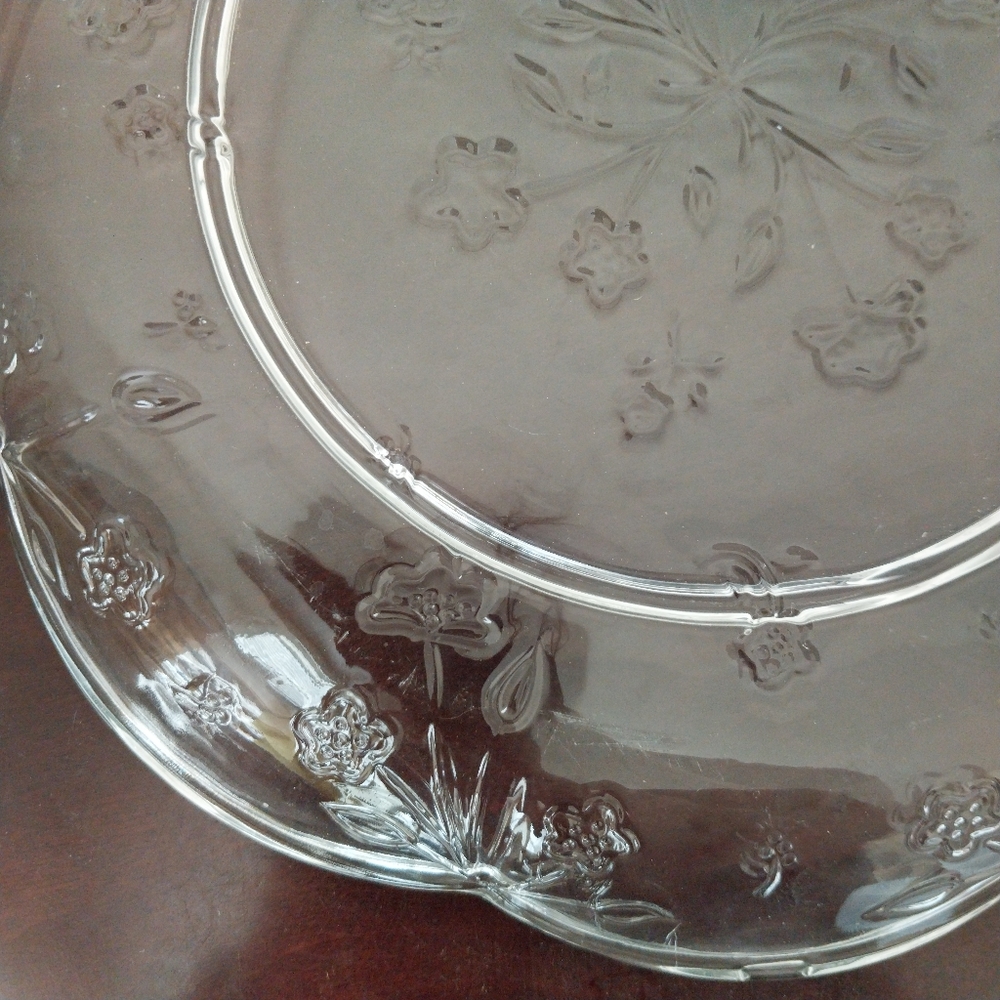 Vintage Anchor Hocking Savannah Cheese and Cracker Plate Floral Serving Platter - Picture 8 of 13